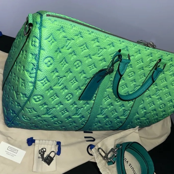 Louis Vuitton Virgil Abloh Keepall 50 Taurillon Leather Illusion Green/Blue - Picture 4 of 4